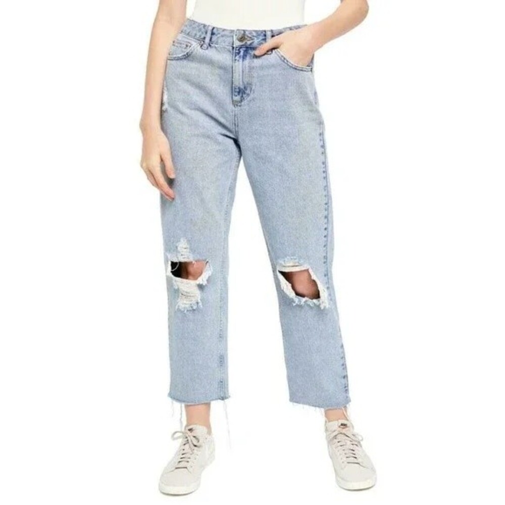 BDG Pax Ripped Distressed Jeans Size 28 High Rise Light Wash Blue NWD B82